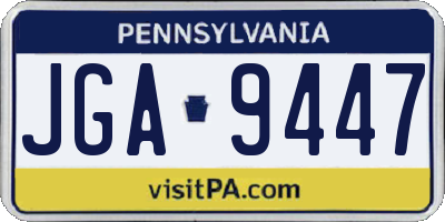PA license plate JGA9447