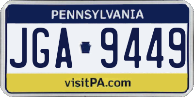 PA license plate JGA9449