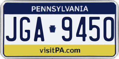PA license plate JGA9450