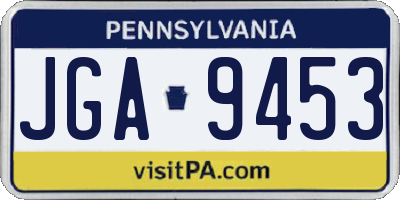 PA license plate JGA9453