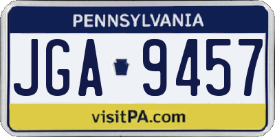 PA license plate JGA9457