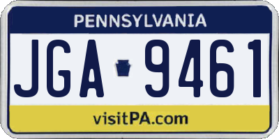 PA license plate JGA9461
