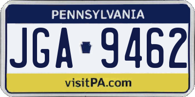 PA license plate JGA9462