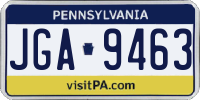 PA license plate JGA9463