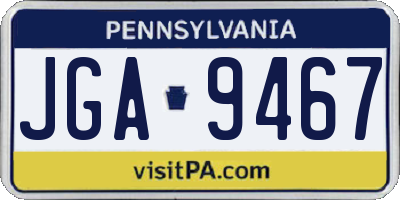 PA license plate JGA9467