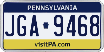 PA license plate JGA9468
