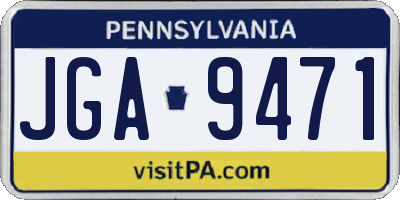 PA license plate JGA9471