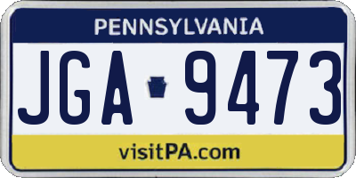 PA license plate JGA9473