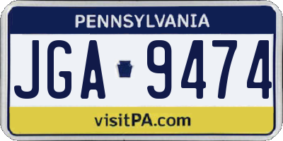 PA license plate JGA9474