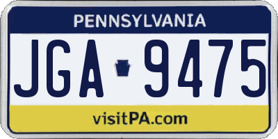 PA license plate JGA9475