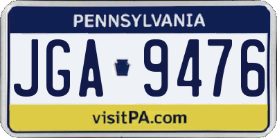 PA license plate JGA9476