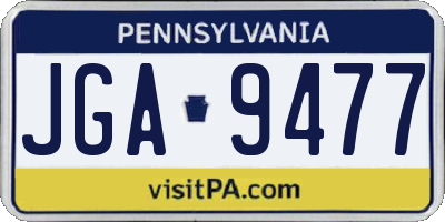 PA license plate JGA9477