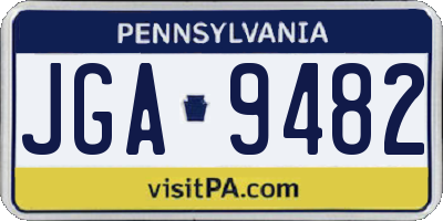 PA license plate JGA9482