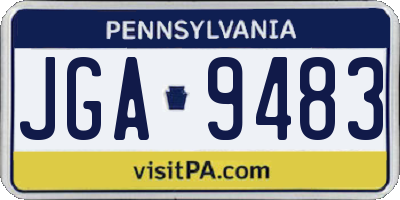 PA license plate JGA9483