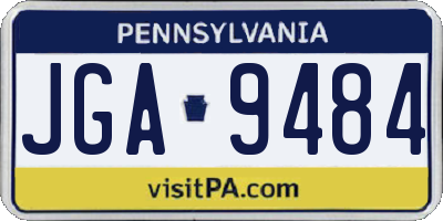 PA license plate JGA9484