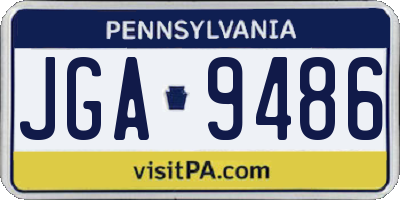 PA license plate JGA9486