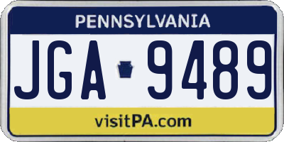 PA license plate JGA9489
