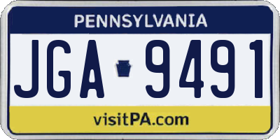 PA license plate JGA9491