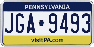 PA license plate JGA9493