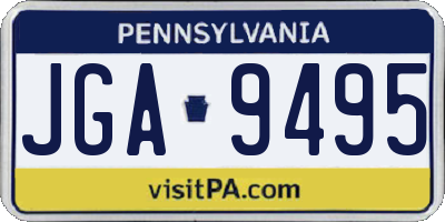 PA license plate JGA9495