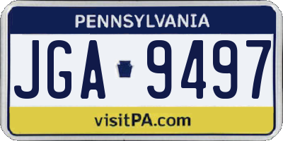 PA license plate JGA9497