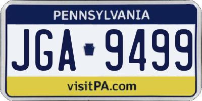 PA license plate JGA9499