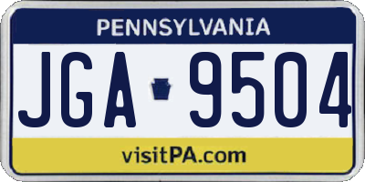 PA license plate JGA9504