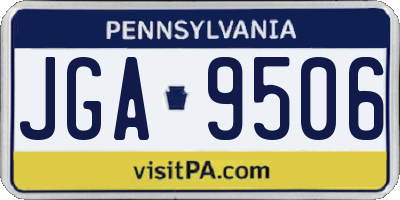 PA license plate JGA9506