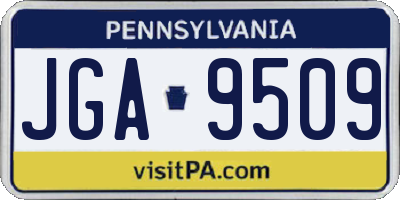 PA license plate JGA9509