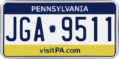 PA license plate JGA9511