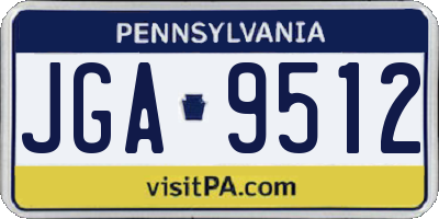 PA license plate JGA9512