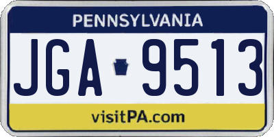 PA license plate JGA9513