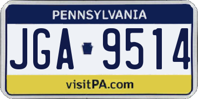 PA license plate JGA9514