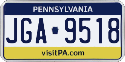 PA license plate JGA9518