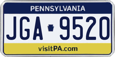 PA license plate JGA9520