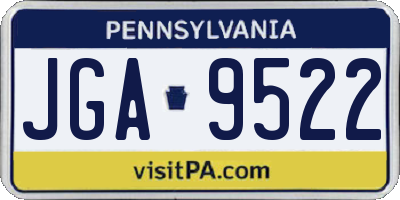PA license plate JGA9522