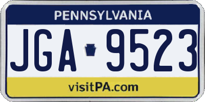 PA license plate JGA9523