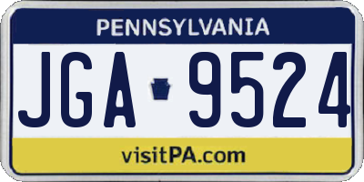PA license plate JGA9524