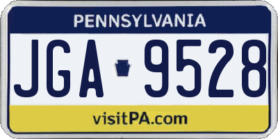 PA license plate JGA9528