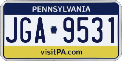 PA license plate JGA9531