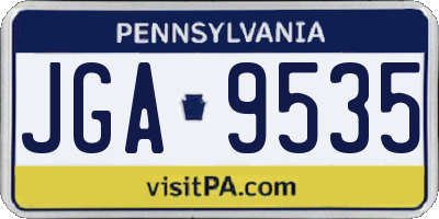 PA license plate JGA9535