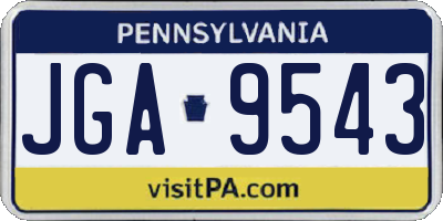 PA license plate JGA9543