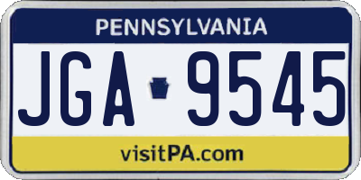 PA license plate JGA9545