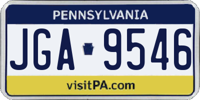PA license plate JGA9546