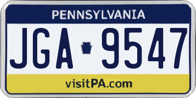 PA license plate JGA9547