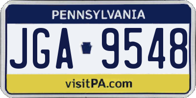 PA license plate JGA9548
