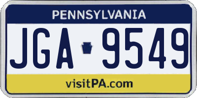 PA license plate JGA9549