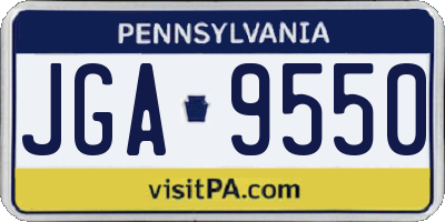 PA license plate JGA9550