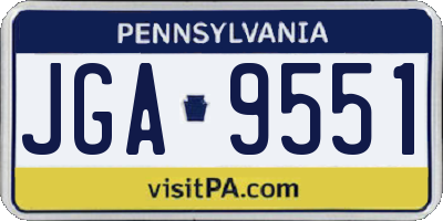 PA license plate JGA9551