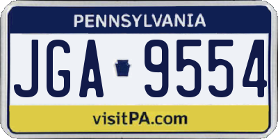 PA license plate JGA9554